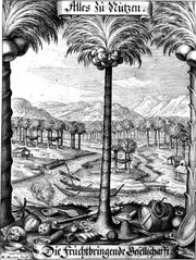 Die Fruchtbringende Gesellschaft – eine Sprachnormautorität. Kupferstich von Matthäus Merian.
