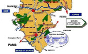 Route de champagne autour de Château-Thierry