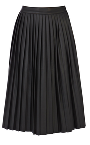 Warehouse faux leather pleated midi skirt