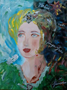 Portrait einer jungen Frau in Flammen - 40 x 30 cm - 2019 - Acryl - Malerei auf Leinwand
