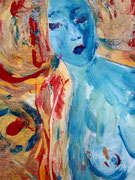 Die blutende Göttin - Detail - 42 x 29,5 - Mischtechnik - Malerei auf Papier