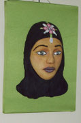 portrait argile peint