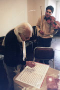 Clase en el 2003. Maestro Humberto Carfi y su alumno Sergio Morcos
