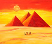 Pyramiden in der Wüste   60cm x 50cm   (verkauft)