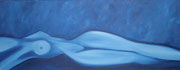 Frau Akt blau   40cm x 70cm   (verkauft)