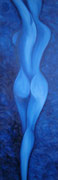 Frau Akt blau   40cm x 120cm   (verkauft)