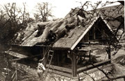 Die "Hoarstube"  im Stehrerhof wird errichtet.