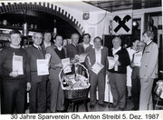 Ehrung 30 Jahre Sparverein Gasth. Anton Streibl 5.12.1987