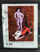 1984  Jean Hélion -Le peintre piétiné par son modèle d'après l'oeuvre d'André Masson né le 4 janvier 1896 à Balagny-sur-Thérain (Oise) et mort le 28 octobre 1987 à Paris, est un peintre, graveur, illustrateur et décorateur de théâtre.