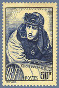 1940 - Guynemer Dessiné et gravé par Achille Ouvré. D'après un tableau de J. Cousins Lawrence (Musée de l'Armée - Paris)