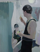 "Came up With a Good Password" 2025　410×318mm Oil on canvas
