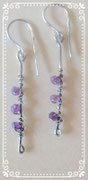 Silber-Ohrringe aus Draht mit Amethysten