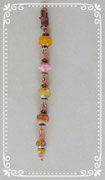 Kupferdraht-anhänger mit böhmischen, runden Perlen in Orange, Rosa, gelb