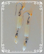 Wirework Silber-Ohrringe mit gelben Steinen