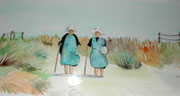 "Les bretonnes", aquarelle sur papier