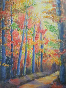 "L'automne", aquarelle sur toile