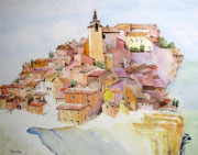 "Roussillon", aquarelle sur papier