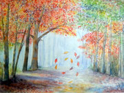 "Le vent se lève", aquarelle sur toile