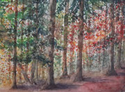 Forêt d'automne, aquarelle sur papier