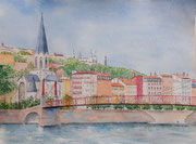 "I love Lyon", aquarelle sur papier