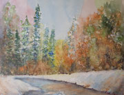"Le lac gelée, aquarelle et gouache sur toile