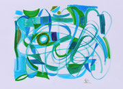 Le Liseron - encre-aquarelle sur papier - 30x40 cm