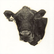 「サンちゃん」  木口木版画　"Sanchan"  Wood Engrabing　8cm×8cm　