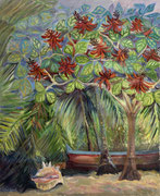 MOATISITRUK Arbre en fleurs Acrylique sur toile 99x80,5 