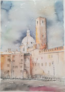 "Verso il centro" - Acquerello cm 40x30 - Anno 2020 - (NON DISPONIBILE)