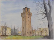 "La Torre di Revere" Acquerello - cm 30x40 - Anno 2023