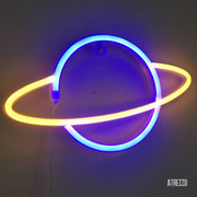 LAMPARA LED NEON SATURNO / 18 CMS. LARGO/ ARRIENDO: $4.000 / GARANTIA: $20.000