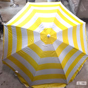 QUITASOL  NYLON RAYAS AMARILLO Y BLANCO / STOCK: 2 UNIDADES / ARRIENDO: $6.000 / GARANTÍA: $15.000 