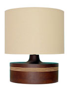 Lámpara sobremesa madera redonda / REF: LAMP- 009/ 30 cm. base/ 2 unidades / Arriendo: $ 12.000  c/u/ Garantiía: $ 25.000  c/u