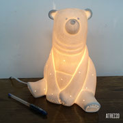 LAMPARA SOBREMESA OSO CERAMICA /30 CMS ALTO/ ARRIENDO: 10.000 / GARANTÍA: $30.000