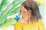 Oufana et le papillon bleu-illustrations Véronique Abt