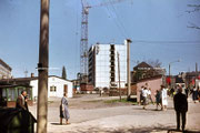 Bau des Hochhauses an der Kreuzung Bahnhofstraße/Augustusburger Straße