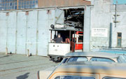 historischer Wagen Nr. 69 bei der Ausfahrt aus dem Depot Rottluff