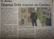 Article de presse dans Midi Libre de l'exposition de peinture de Chantal GRES, artiste peintre de Rodez en Aveyron au Cantou commune d'Arvieu en Aveyron