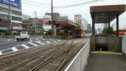 愛媛・松山市 　うでが悪く、電車が暗くなってしまった・・・。 　路面電車の走る街は、なんとなく温かみがあります。