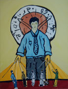 Marionettenspieler,   Acryl a. Leinwand,   260 x 200 cm,   2003