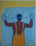 Müllmann,   Acryl a. Leinwand,  260 x 200 cm,   2002