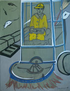 Strassenkehrer,   Acryl a. Leinwand,  260 x 200 cm,  2002