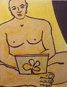 Buddha,   Acrylfarbe a. Leinwand,  140 x 110 cm,   2008