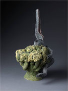 "Lapin brocoli"- Capri, sculpture céramique (H: 35 x L: 14 x l 16 cm)/ Crédit photographique Thomas Deschamps