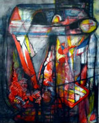 Desenlace a lo Patricia Highsmith (Serie Negra) - Mixta sobre lienzo 100 x 80 cm