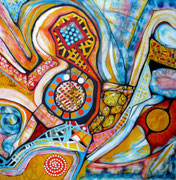 Destellos - Acrílico sobre lienzo  100 x 100 