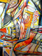 Bipolar Frente a un Espejo (Serie Negra) - Mixta sobre lienzo 130 x 97 cm  /En Arte Actual Gallery On Line