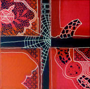 Tejiendo Ilusiones II - Mixta sobre lienzo 25 x 25 cm