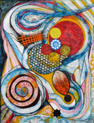 Células Primigenias - Acrílico sobre lienzo  116 x 89 cm  /En Arte Actual Gallery On Line