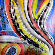 My Worms (serie Seguridad) - Mixta sobre tela 80 x 80 cm